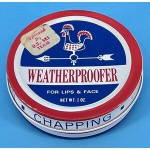 Vtg 60s Bonne Bell Weatherproofer Tin Lip Balm Container USA Ski Team Decor Prop
